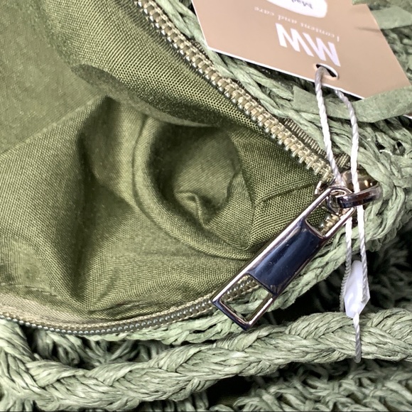*SOLD* MOST WANTED USA Seagrass Woven Tote Shoulder Bag in Green - Picture 9 of 11